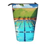 Flamingo et Piscine Extensible Stand Pencil Pouch Multi-Design Oxford Tissu Réglable Hauteur Multi-Usages Cosmétique Sac Cosmétique