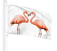Flamingo Flag 3x5 FT Pink Bird Tropical Heart Shape Love Outdoor Flags Large Welcome Yard Banners Home Garden Yard Lawn Decor