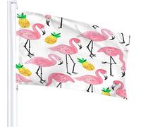 Flamingo Flag 3x5 FT Tropical Animal Bird Pink Flamingos Yellow Pineapple Outdoor Flags Large Welcome Yard Banners Home Garden Yard Lawn Decor