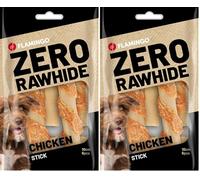 Flamingo Friandise Chien - Bâtonnet sans Peau Bovine au Poulet - 10cm - 120g - Simple et Savoureux (Lot de 2)