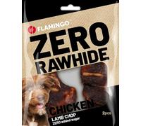 Flamingo - Snack Côtelette pour Chiens - Saveur Poulet et Agneau, Poids 80 g, 2 Pièces - Idéal pour Petit et Moyen Chien