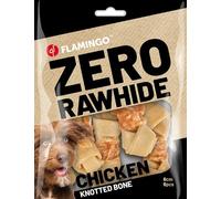 Flamingo Friandise Chien - Os noué sans Peau Bovine au Poulet - 6cm - 120g - Snack Quotidien