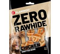 Flamingo Friandise Chien - Os noué sans Peau Bovine au Poulet - 6cm - 144g - Classique et Naturel