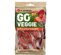 Flamingo Friandise Chien - Snack Veggie Brosse à Dents Fraise - 7,5cm - 120g - sans Gluten - hygiène bucco-Dentaire
