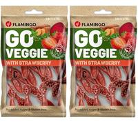 Flamingo Friandise Chien - Snack Veggie Brosse à Dents Fraise - 7,5cm - 120g - sans Gluten - hygiène bucco-Dentaire (Lot de 2)
