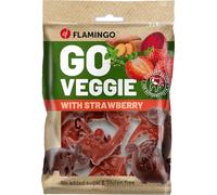 Flamingo Friandise Chien - Snack Veggie Dino Fraise - 120g - sans Gluten - Naturel - Amusant et nutritif