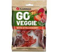 Flamingo Friandise Chien - Snack Veggie Dino Fraise - 120g - sans Gluten - sain - Plaisir fruité et Amusant