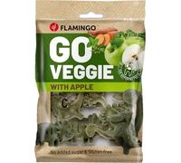 Flamingo Friandise Veggie pour Chien Dino S avec Ananas - 8 pièces, 120g -- Dino Saveur Pomme Verte | Snack Dentaire sans Viande, Fruitée et Sain