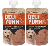 Flamingo Friandises Deli Yumm Pâté avec Poulet et Beurre d’Arachide 90g - Gourmand, Crémeux et Riche en Protéines - Idéal pour Chiens de Tous Âges (Lot de 2)