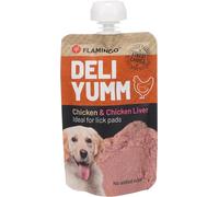 Flamingo Friandises Deli Yumm Pâté avec Poulet et Foie 90g - Gourmand, Crémeux et Riche en Protéines - Idéal pour Chiens de Tous Âges (Lot de 6)