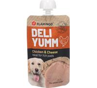 Flamingo Friandises Deli Yumm Pâté avec Poulet et Fromage 90g - Gourmand, Crémeux et Riche en Protéines - Idéal pour Chiens de Tous Âges (Lot de 6)