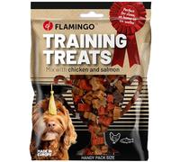 Flamingo Friandises d'entraînement pour Chien Mini Os Poulet & Saumon 100g - Snacks Moelleux d’Entraînement | Récompenses Éducatives pour Chiens et Chiots