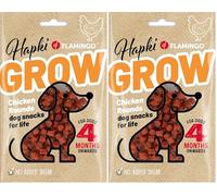 Flamingo Friandises Hapki Grow Rondes avec Poulet 85g - Spécialement pour Chiens à partir de 4 Mois - sans sucres ajoutés (Lot de 2)