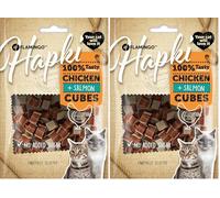 FLAMINGO Friandises Hapki Petits Blocs avec Poulet & avec Saumon 50gr. - sans sucres ajoutés (Lot de 2)