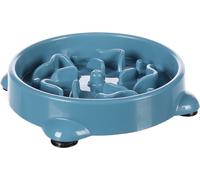 Flamingo Gamelle Anti-glouton pour Chien - Slow Feeder Beno Rond - S | 16 cm x 16 cm x 3,5 cm - 300 ML - Chihuahua, Yorkshire Terrier, Shih Tzu, Jack Russell, Bichon Frisé - Couleur Pétrole