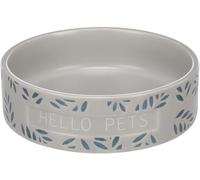 Flamingo Gamelle Leafs Rond Gris pour Cochon d'Inde - 12x3,5cm, 200ml - Nourriture et Eau, Antidérapante et Facile à Nettoyer