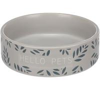Flamingo Gamelle Leafs Rond Gris pour Lapin - 13x4cm 330ml - Nourriture et Eau, Antidérapante et Facile à Nettoyer