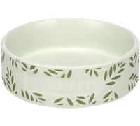 Flamingo Gamelle Leafs Rond Vert pour Lapin - 13x4cm, 330ml - Nourriture et Eau, Antidérapante et Facile à Nettoyer
