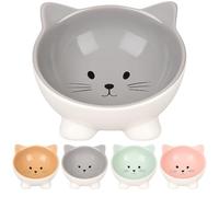 Flamingo Gamelle pour Chats Puzi Gris - Gamelle Antidérapante Multi-usages pour Animaux de Compagnie - 125ML - cermamique - La gamelle va au Lave-Vaisselle