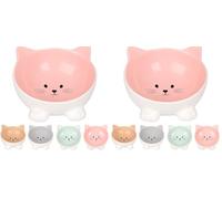 Flamingo Gamelle pour Chats Puzi Rose - Gamelle Antidérapante Multi-usages pour Animaux de Compagnie - 125ML - cermamique - La gamelle va au Lave-Vaisselle (Lot de 2)