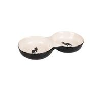 Gamelle Double Chat Nala Céramique Noir-blanc 145ml 2x11cm
