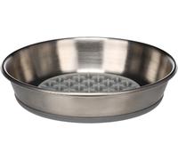 Flamingo Gamelle Ronde Laos INOX pour Chat - 250 ML - Base Antidérapante & Fond Anti-Glouton - Argent - Facile à Nettoyer