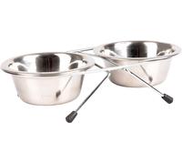 Flamingo Gamelle Set + Support Arjun Inox 16cm 800ml pour Chien