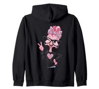 Flamingo Girl Signe de Paix clin d'œil Rose Pop Graphique ludique Sweat à Capuche