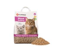 Flamingo Granulé de Bois Brun - 6kg - 10L - Convient aux Chats, Petits Animaux et Oiseaux - 100% Naturel - Compostable