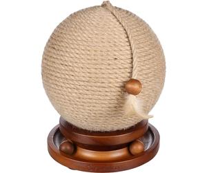 Flamingo griffoir Isabella pour Chat - Jouet à griffer pour Chat - Balla à gratter pour Chat - Circuit à balles - Corde avec Plume - 21x21x25cm