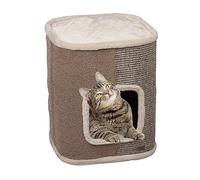 Flamingo griffoir pour Chat - Tonneau à Gratter pour Chat George S - 40x40x49 cm - Beige/Naturel/Marron Clair