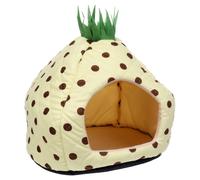 Flamingo Grotte pour Chat Olga Igloo Jaune 38x38x40 CM - Agréable Place à Dormir