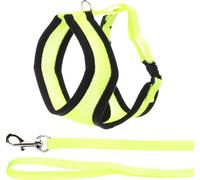 Flamingo Harnais avec Laisse pour Chaton Harms Jaune - Taille A:32cm B:36-48cm C:110cm x 10 x 2mm - Réglable et Confortable, Idéal pour Races comme Maine Coon, Bengal, Siamois et Plus