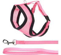 Flamingo Harnais avec Laisse pour Chaton Harms Rose - Taille A:28cm B:32-41cm C:110cm x 10 x 2mm - Réglable et Confortable, Idéal pour Races comme Chartreux, Ragdoll, British Shorthair et Plus