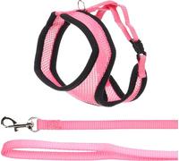 Flamingo Harnais avec Laisse pour Chaton Harms Rose - Taille A:32cm B:36-48cm C:110cm x 10 x 2mm - Réglable et Confortable, Idéal pour Races comme Maine Coon, Bengal, Siamois et Plus