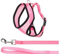 Flamingo Harnais avec Laisse pour Chaton Harms Rose - Taille A:37cm B:43-55cm C:120cm x 15 x 2mm - Réglable et Confortable, Idéal pour Races comme Persan, Maine Coon, Siamois, et Plus