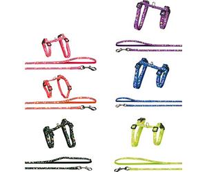 Flamingo Harnais Chat Laisse Harnais Chaton réglable Plusieurs Couleurs Party, Boucle à clic Laisse a Un Mousqueton - Pas de Choix de Couleur