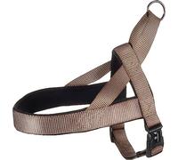 Flamingo Harnais Norvegien Taupe pour Chien Anti Traction - Réfléchissant et Réglable - intérieur Doux pour Un Confort Maximum - Nylon - Facile à Utiliser - A:48cm B:55-70cm