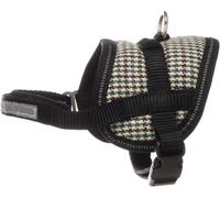 Flamingo Harnais pour Chien Eeny Meeny Bleu & Brun - Taille S - A:18-28cm B:31-40cm c:8,5cm x 15mm - Réglable, Léger et Sécurisé | Harnais Confortable en Nylon Résistant
