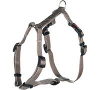 Flamingo Harnais pour Chien H Ziggi Greige S - 35 à 50cm 15mm - Réglable en continu - avec Anneau pour Attacher Une Laisse - avec Boucle à clic et Bouton de sécurité