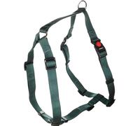 Flamingo Harnais pour Chien H Ziggi Vert foncé XL - 70 à 110cm 25mm - Réglable en continu - avec Anneau pour Attacher Une Laisse - avec Boucle à clic et Bouton de sécurité