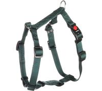 Flamingo Harnais pour Chien H Ziggi Vert foncé XS - 25 à 40cm 10mm - Réglable en continu - avec Anneau pour Attacher Une Laisse - avec Boucle à clic et Bouton de sécurité