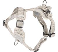 Flamingo Harnais pour Chien Lago Blanc/Noir M - Réglable en continu - Boucle à clic chromée - avec Un Anneau sur la Poitrine et Le Dos - A:38-61cm B:45-70cm x 25mm x 2mm
