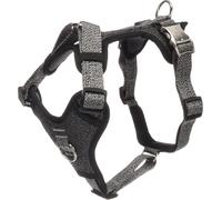 Flamingo Harnais pour Chien Mago Gris foncé M - A:38-61cm B:45-70cm x 25mm - Réglable en continu avec Boucle à clic - Idéal pour Beagle, Cocker Spaniel, Schnauzer & Husky Sibérien