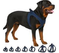 Flamingo Harnais pour Chien Step&Go Bento Bleu foncé XXL - A:52-57cm B:56-62cm x 3mm - Réglable avec Bandes Réfléchissantes - Idéal pour Border Collie, Dalmatien, Golden Retriever & Berger Australien