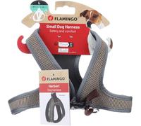 Flamingo Harnais pour Chien Step&Go Herbert - Brun Clair - Taille L - A:37cm B:44cm x 4mm - Idéal pour Jack Russell, Bouledogue Français, Beagle & Schnauzer