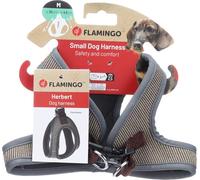 Flamingo Harnais pour Chien Step&Go Herbert - Brun Clair - Taille M - A:35cm B:42cm x 4mm - Idéal pour Teckel, Spitz Nain, Bichon Maltais & Yorkshire