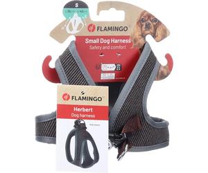 Flamingo Harnais pour Chien Step&Go Herbert - Brun Foncé - Taille S - A:35cm B:40cm x 4mm - Idéal pour King Charles-Spaniël, Pinscher, Yorkshire, Papillon & Pékinois