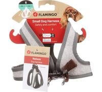 Flamingo Harnais pour Chien Step&Go Nelson - Bleu - Taille S - A:35cm B:40cm x 4mm - Idéal pour King Charles-Spaniël, Pinscher, Yorkshire, Papillon & Pékinois