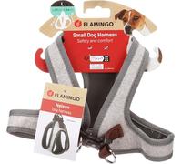 Flamingo Harnais pour Chien Step&Go Nelson- Gris - Taille L - A:37cm B:44cm x 4mm - Idéal pour Jack Russell, Bouledogue Français, Beagle & Schnauzer